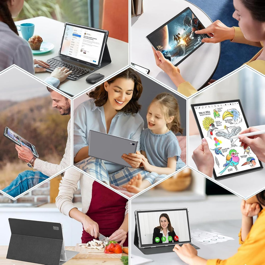 Tablet 10 Zoll Android Tablets 6 GB RAM + 64 GB ROM Quad-Core 5000 mAh 1280 x 800 HD-Touchscreen 5MP