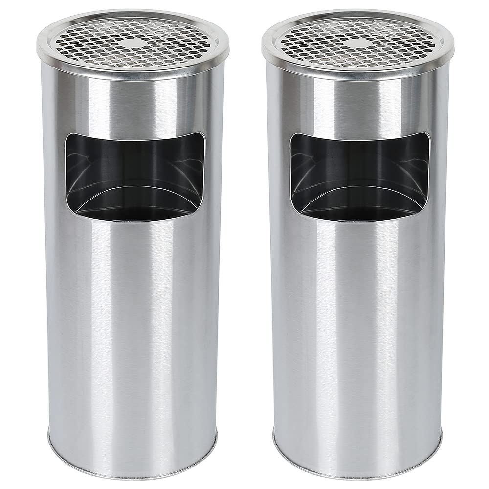 Mülleimer aus Edelstahl, 30 l, Mülleimer für Küche, Standaschenbecher für den Aussenbereich, mit Mül