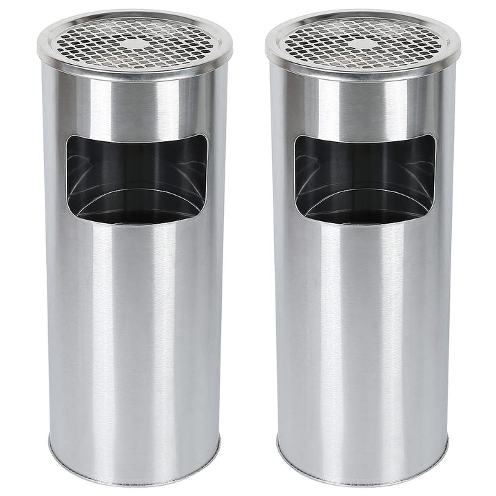 Mülleimer aus Edelstahl, 30 l, Mülleimer für Küche, Standaschenbecher für den Aussenbereich, mit Mül