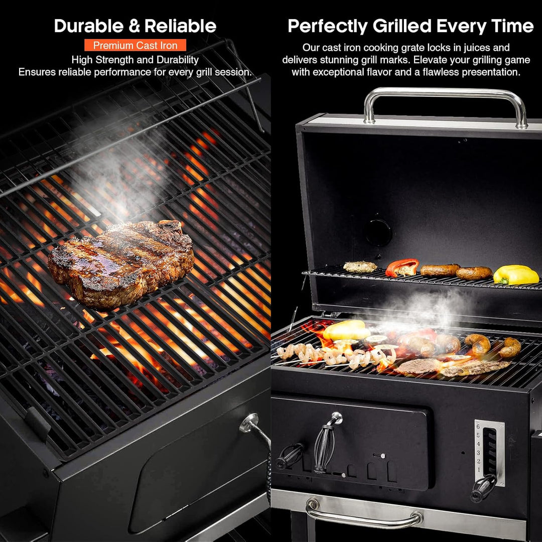 GFTIME 46 x 71cm Gusseisen Grillrost für Tepro Toronto XXL, Tarrington House Memphis XL Holzkohlegri