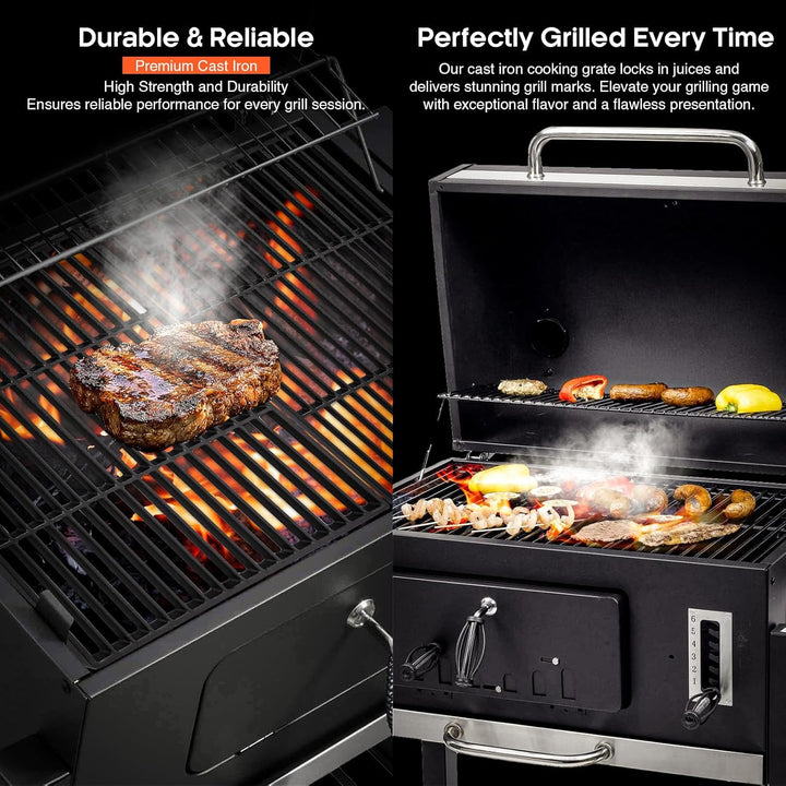 GFTIME 46 x 71cm Gusseisen Grillrost für Tepro Toronto XXL, Tarrington House Memphis XL Holzkohlegri