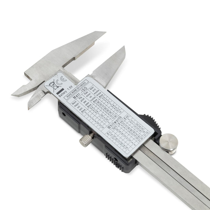 WIKISTORE DIGITAL TASCHEN MESSSCHIEBER 150 mm mit 4 Funktionen, analoger Bremssattel mit 40 mm Backe