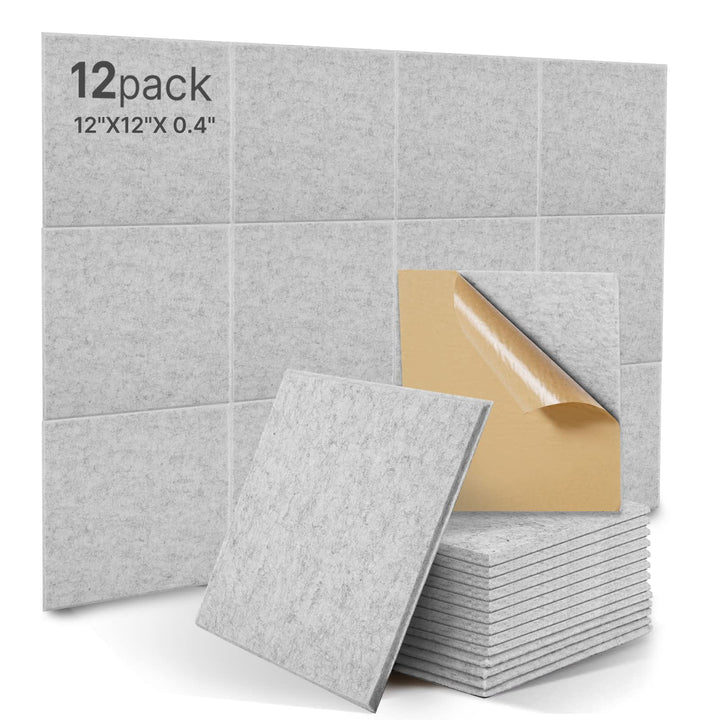 12 Stück Akustik Panel,Akustikplatten Selbstkleben,Schallschutzplatten Akustikpaneele Wand für Tonst