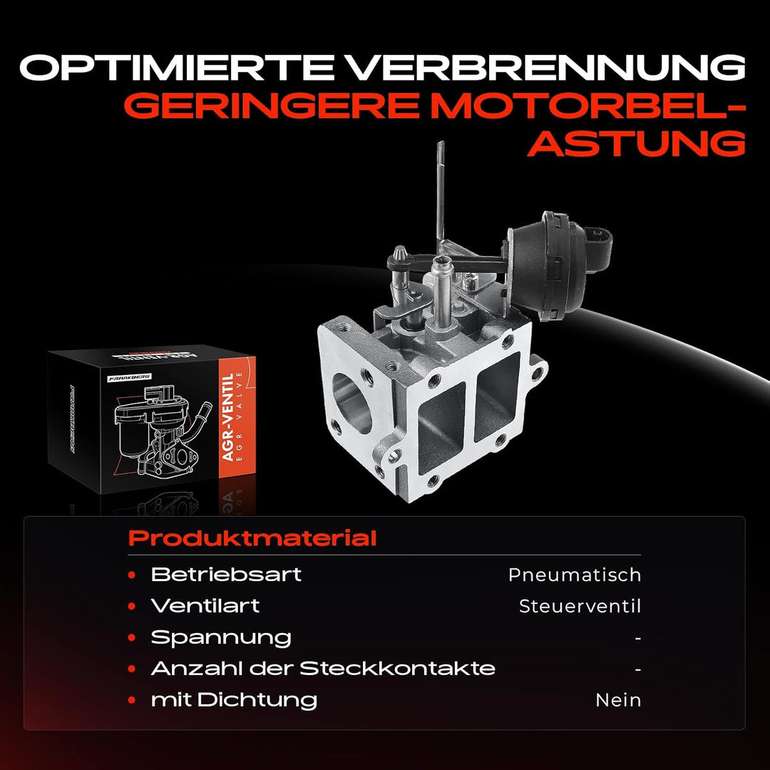 Frankberg AGR-Ventil Pneumatisch für A4 8EC 8ED B7 8HE A6 4F2 4FH 4F5 C6 A8 4E 4E2 Q7 4LB Phaeton 3D