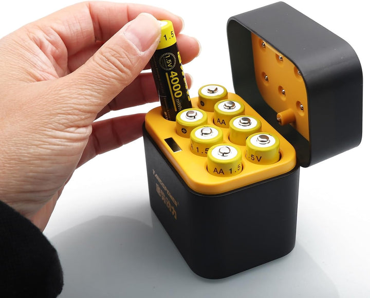 Wiederaufladbare Akkus 8 Stück 1,5V 4000mWh, AA Akku mit Ladegerät AA Aufbewahrungsbox, 1600+ Zyklen