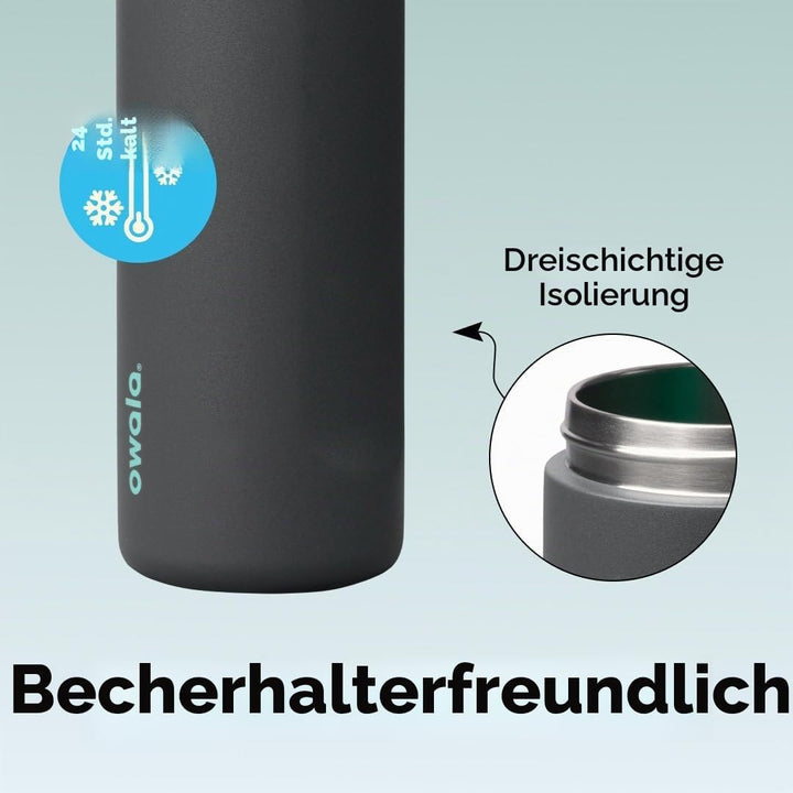 Owala FreeSip Isolierte Edelstahl Trinkflasche mit Strohhalm, 710 ml – BPA-frei, optimal für Sport,