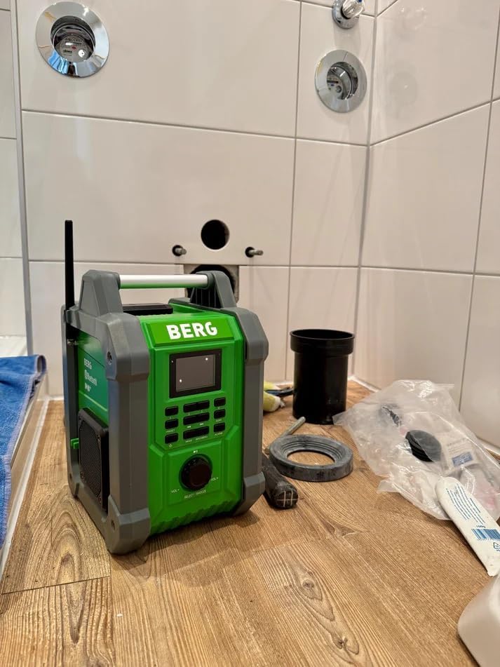 BERG ABR 30 Baustellenradio mit DAB+, Bluetooth 5.3 und Li-Ion Akku I Robuster Sound für Profis I IP