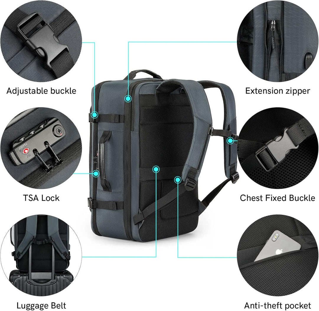 Kingsons Handgepäck-Rucksack, 40 l Reiserucksack, Tagesrucksack, College-Rucksack, passend für bis z