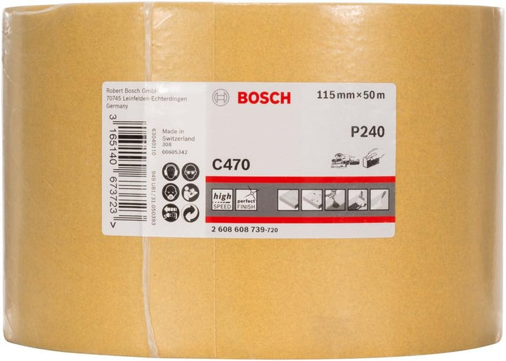 Bosch Pro Schleifrolle Best for Wood and Paint für Holz und Farbe (115 mm, 50 m, Körnung 240, C470),