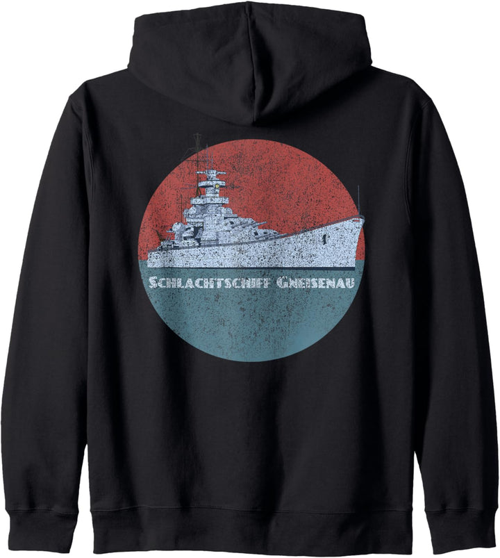 Deutsches Schlachtschiff Gneisenau Vintage WW2 Marine Kapuzenjacke