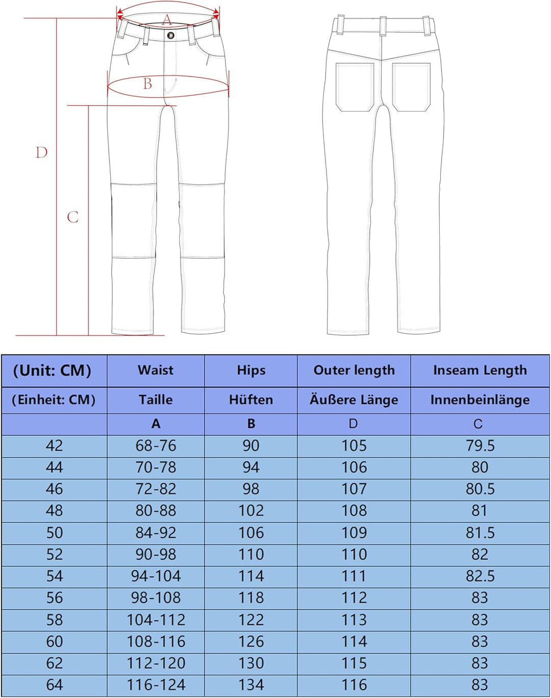 WORK IDEA Herren Stretch-Arbeitshose mit zahlreichen Taschen und Werkzeugtaschen Grau 46, Grau 46