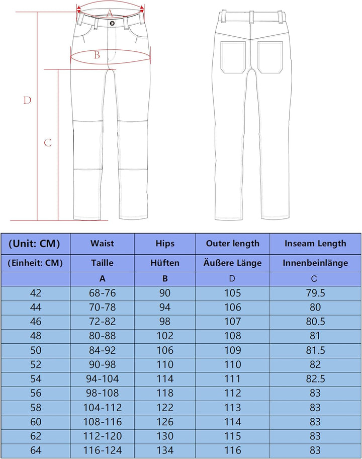WORK IDEA Herren Stretch-Arbeitshose mit zahlreichen Taschen und Werkzeugtaschen Grau 46, Grau 46