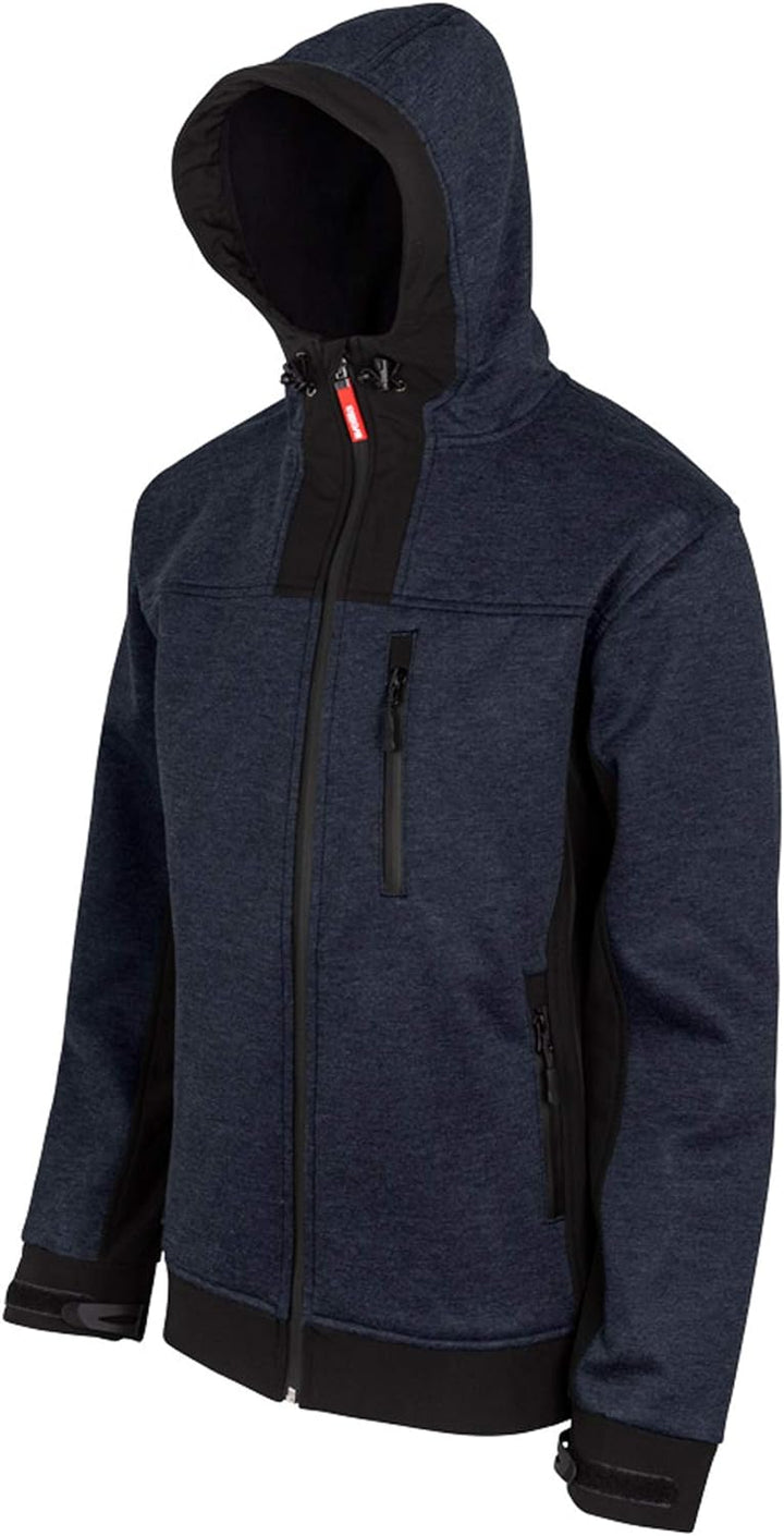 VELILLA 206007 Jacke Soft Shell Bicolor mit Kapuze, Farbe Blau und Schwarz, Grösse L
