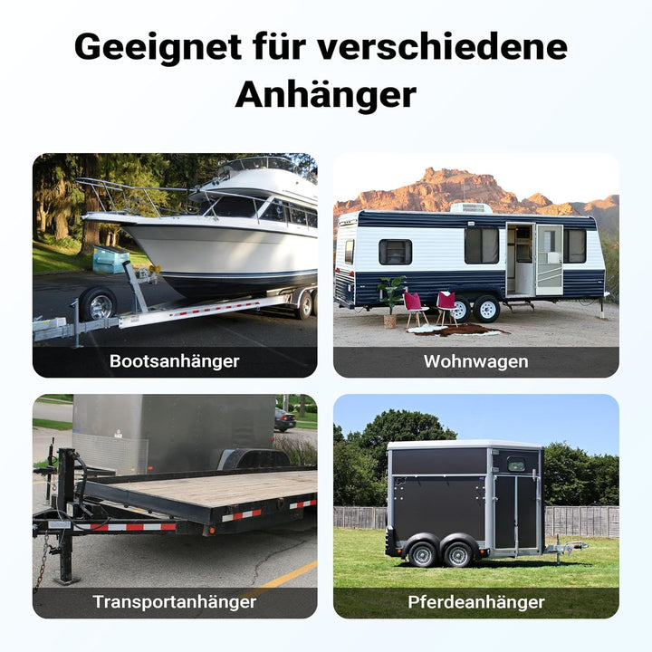 Wiltec Anhänger Stützrad mit 362 kg Stützlast ø48 mm, Bugrad mit Kurbel, Anhängerrad, Abstellstütze