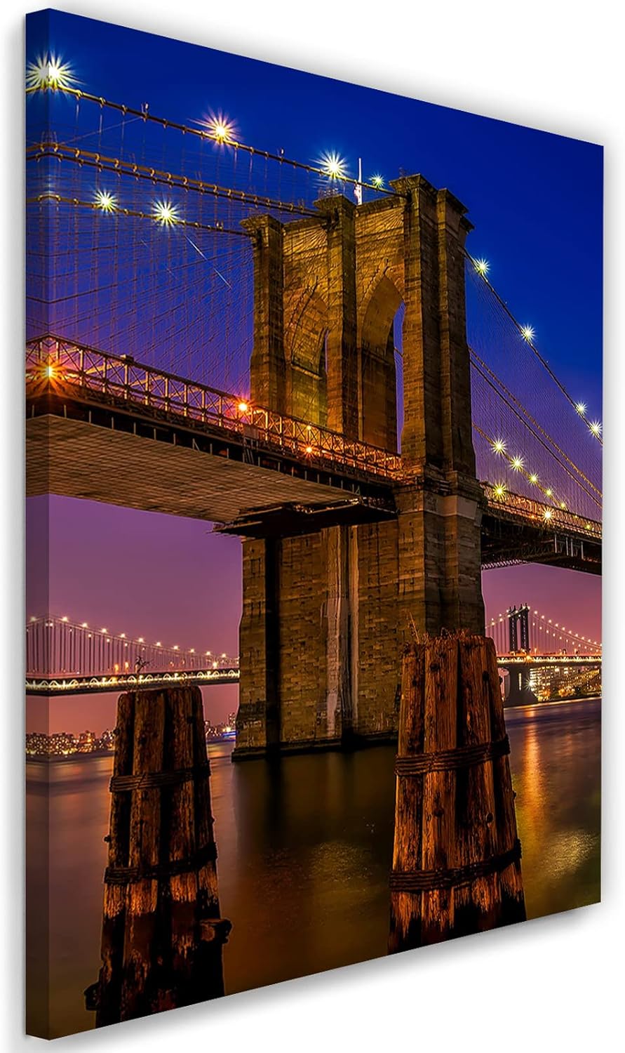 Feeby Vlies Leinwandbild New York USA Big Apple NYC 60x90 cm Druckbild Wandbild Wanddekoration Deko