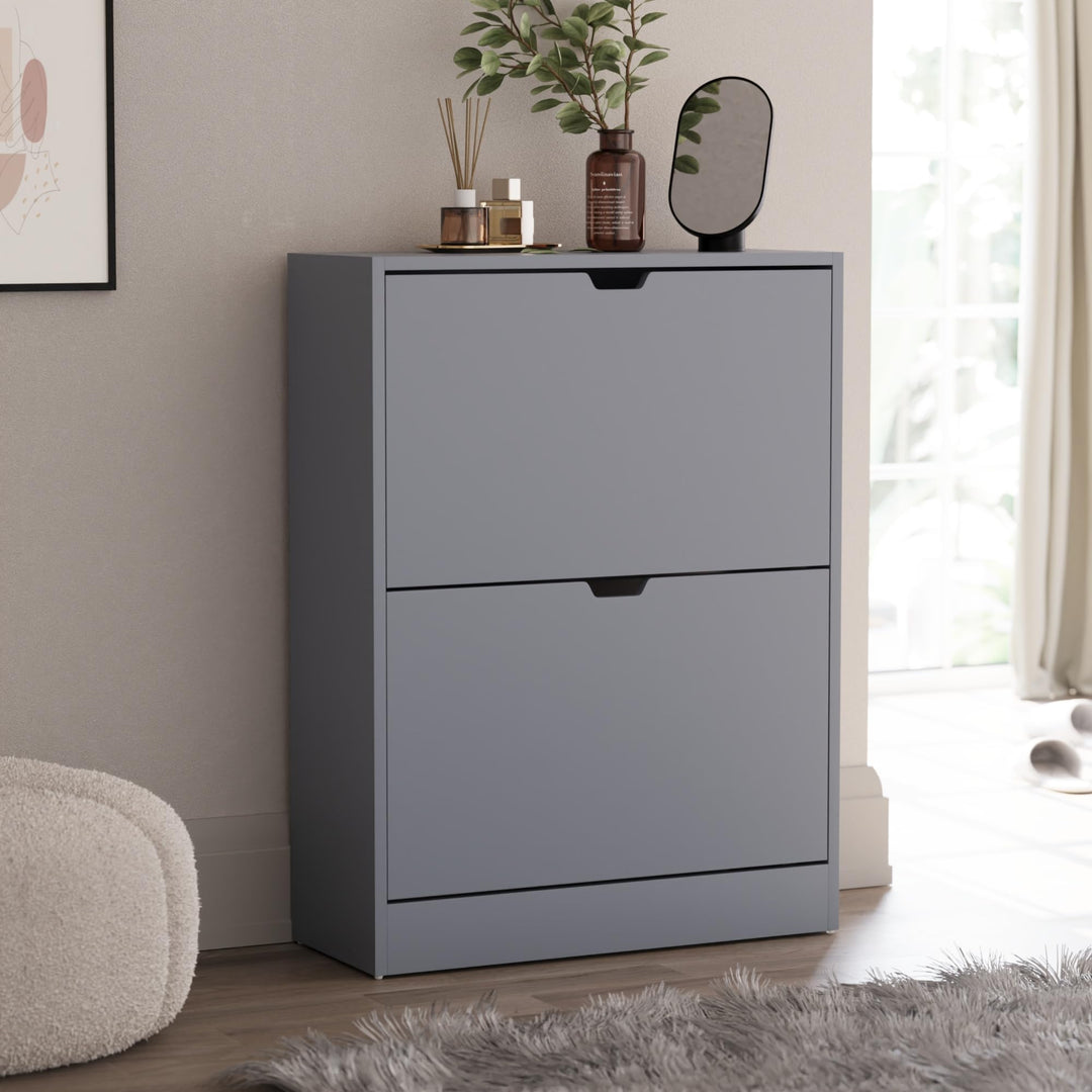 Vida Designs Schuhschrank, Grau, 80H x 60W x 24D, Grau