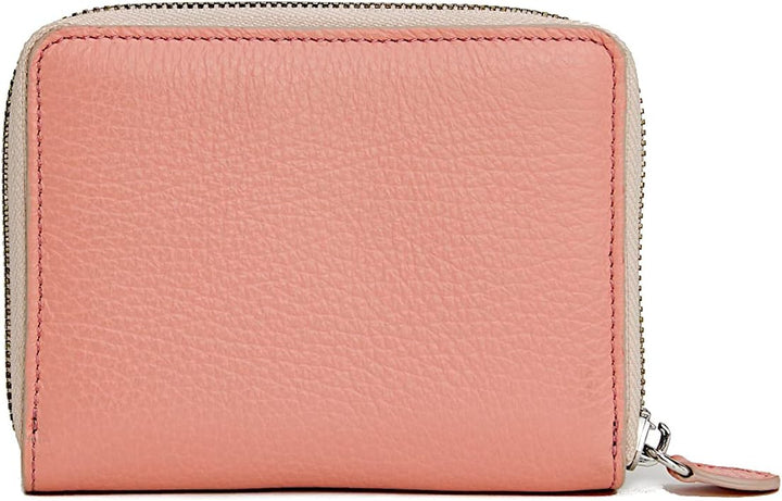 GIUDI ® Geldbörse Damen, Echtleder, Salmone/Nude, Pastellfarbe, Münzfach, Kartenfächer, Portemonnaie