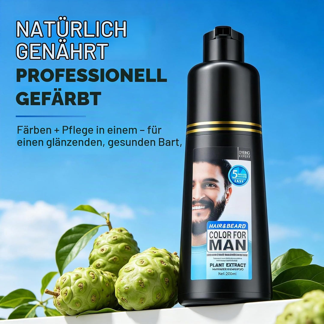 Schnurrbart und Bart Schwarz Farbstoff For Men,Graue Haare an Bart und Schläfen abdecken,Schnelle An
