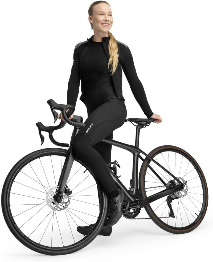 SIROKO Lange Fahrrad-Trägerhose Damen Wärmeregulierendes Gewebe Wärmeisolierung Hochdichtes Sitzpols
