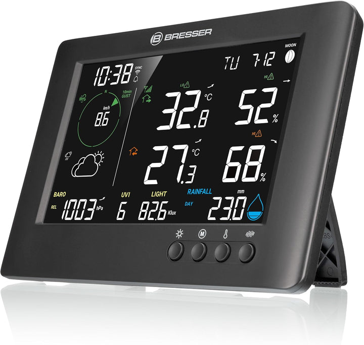 Bresser WLAN 7-in-1 Wetterstation TB: Umfangreiche Daten, Grafik-Prognose, Multi-Sensor, Innenklima-