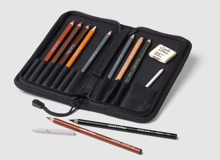 Conté a Paris 50168 Sketching Wallet klein in Künstlerqualität für kontrastreiches und flächiges Zei