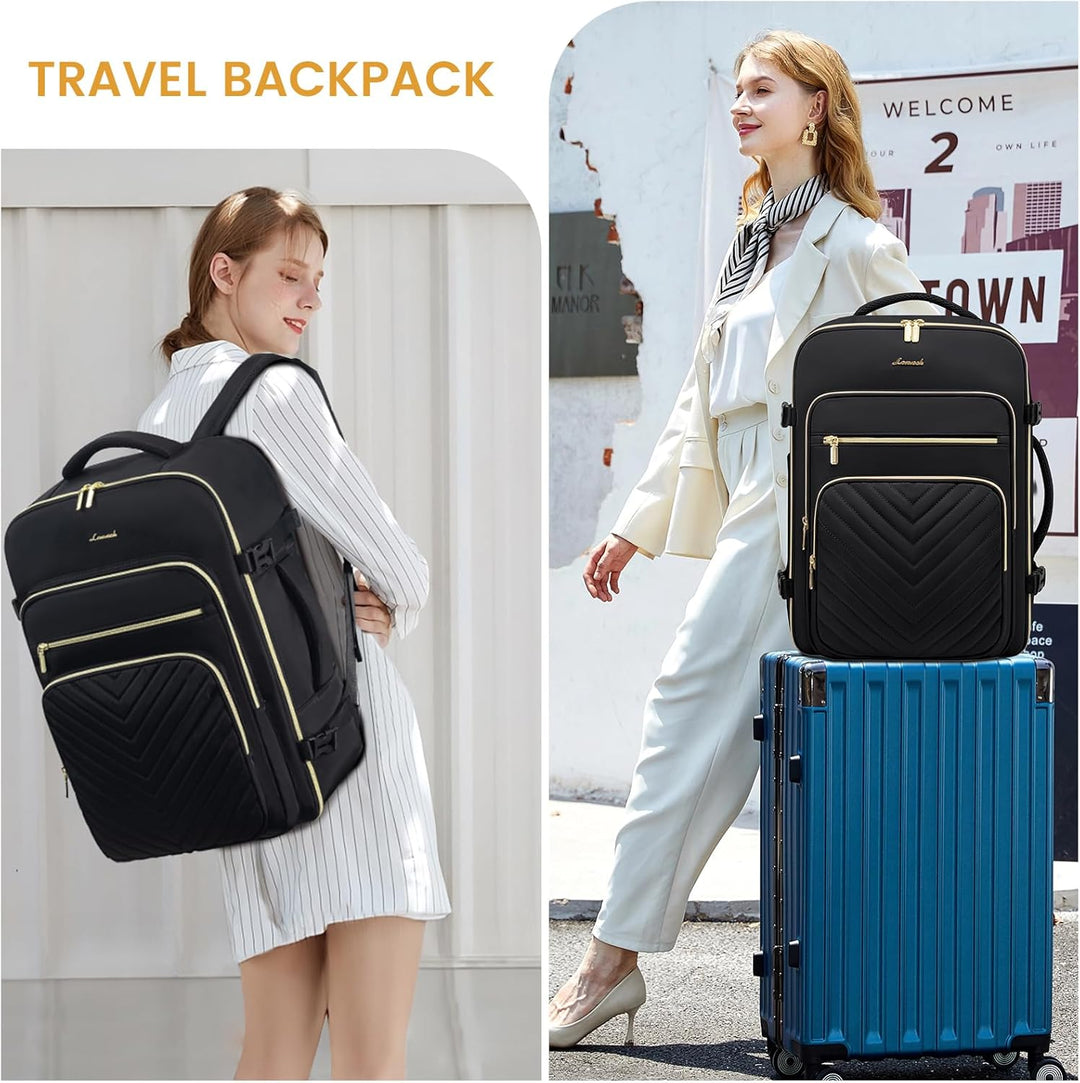 LOVEVOOK Handgepäck Rucksack Flugzeug, 50L Reiserucksack Damen Gross, Wasserdicht Laptop Rucksack Da