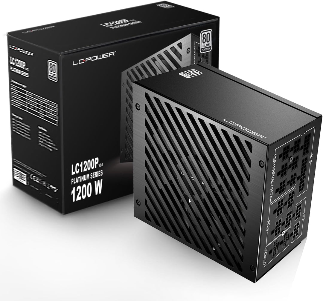 LC-Power LC1200P 80 Plus Platinum Vollmodulares Netzteil mit 1200W Leistung und 10 PCI Express Ansch