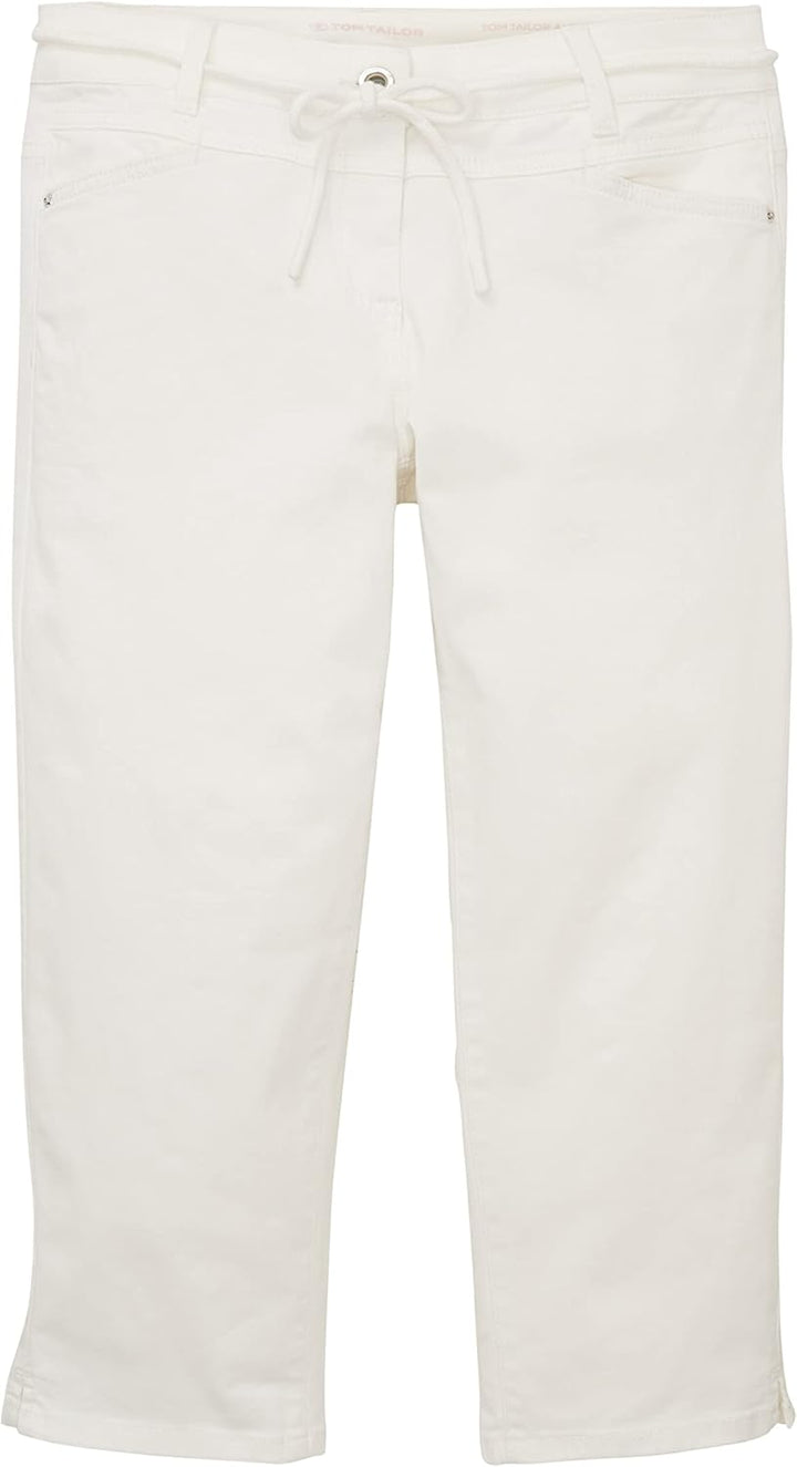 TOM TAILOR Damen Alexa Capri Fit Hose 32 10315 - Whisper White, 32 10315 - Whisper White