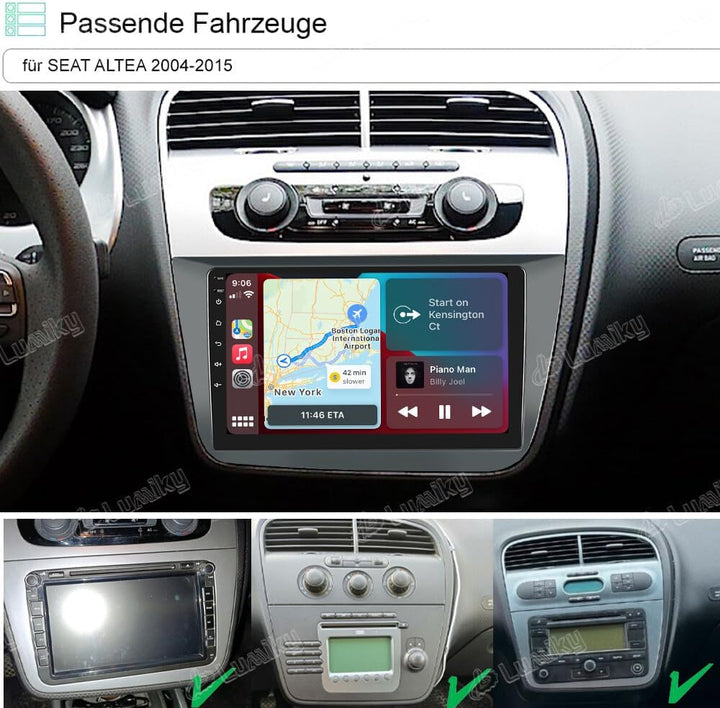4+64GB Android Autoradio für Seat Altea 2004-2015, Toledo 2004-2009 Wireless Carplay Android Auto, 9