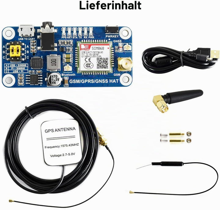Waveshare GSM/GPRS/GNSS HAT Expansion Board Compatible with Raspberry Pi,with Low-Power Consumption
