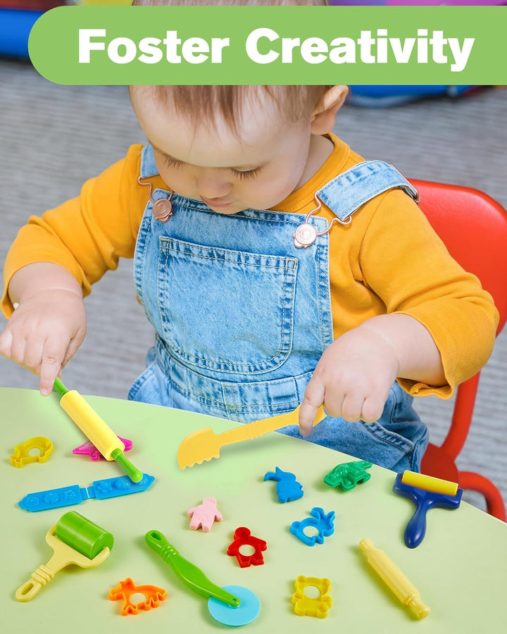 Lictin Knete Zubehör, 44 Stück Knete Set Knetwerkzeug für Kinder, Play Doh ZubehörModellierung von T