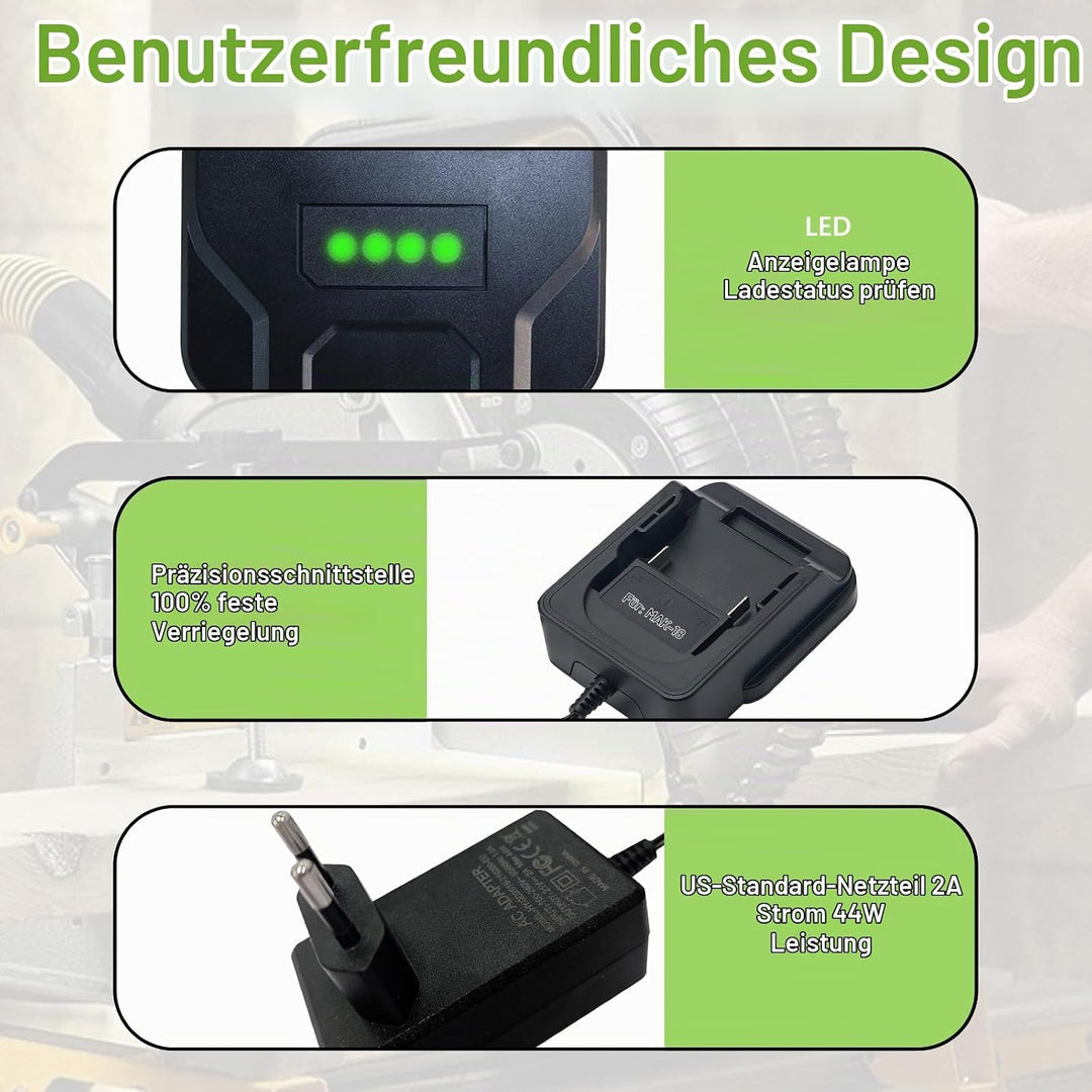 18-V-Schnellladegerät, kompatibel mit Makita 18-V-Lithium-Ionen-Akku für Makita BL1815 BL1850 BL1830