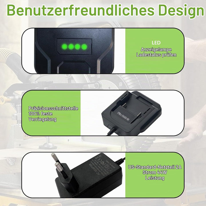 18-V-Schnellladegerät, kompatibel mit Makita 18-V-Lithium-Ionen-Akku für Makita BL1815 BL1850 BL1830
