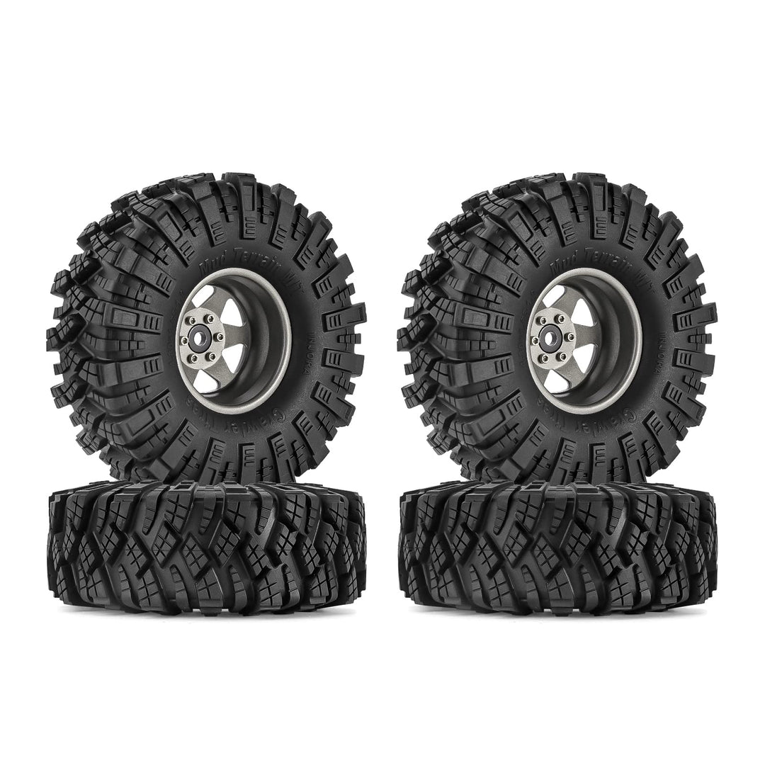 INJORA 1.9 Schlamm Reifen Sat Offset -8.9mm Beadlock Felge für 1/10 RC Crawler Auto Axial SCX10 9004