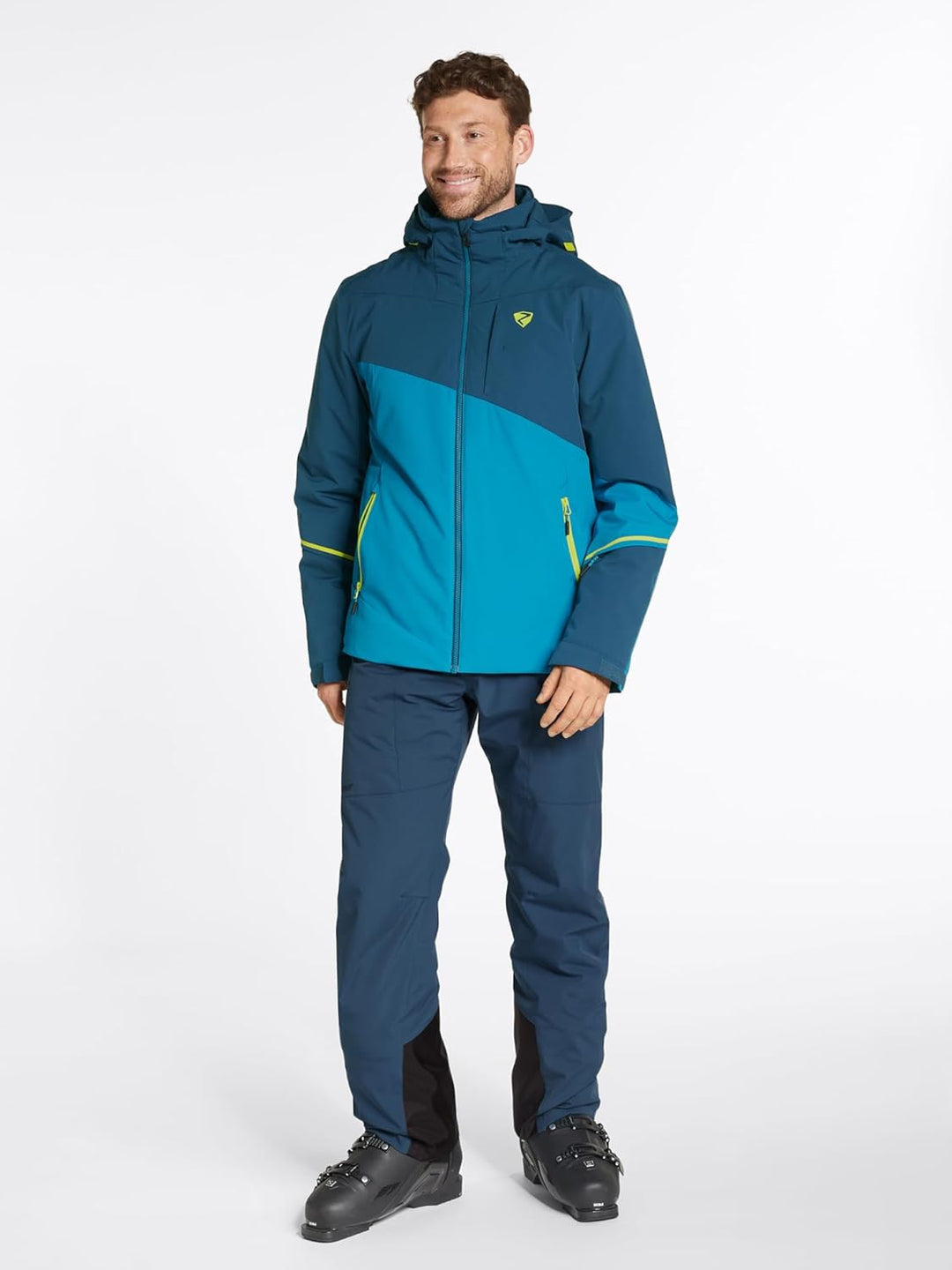 Ziener Herren Timpa Ski-Jacke/Snowboard-Jacke | atmungsaktiv, wasserdicht (1er Pack) 54 teal crystal