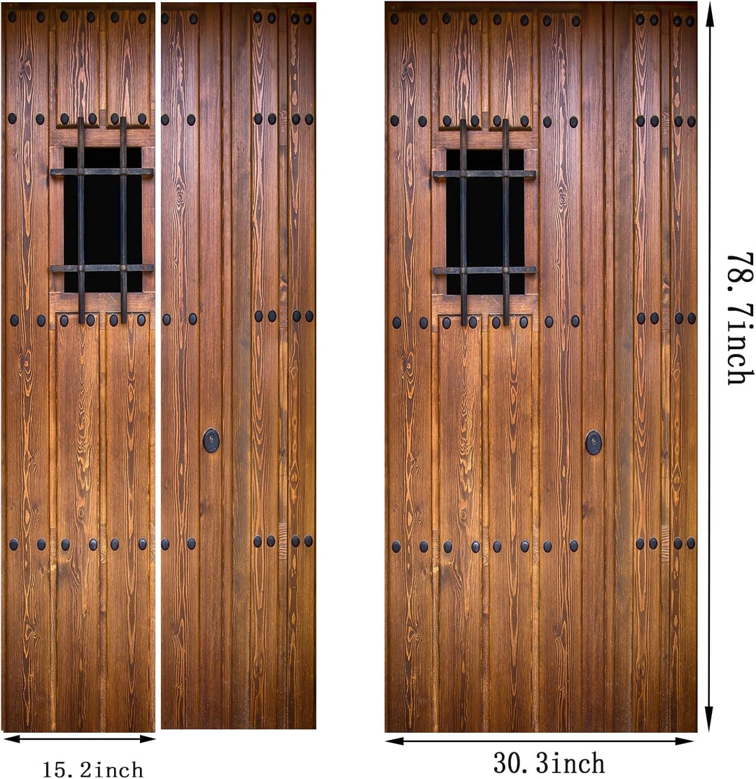 FLFK 3D Holz Türtapete Selbstklebend TürPoster Abziehen und Aufkleben Vinyl Wandbilder Entfernbar Ma