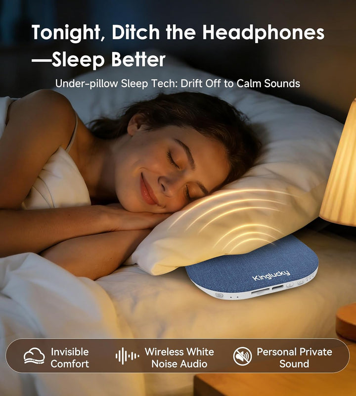 King Lucky Kissen Lautsprecher Bluetooth Klein Regengeräusche zum Einschlafen – Mini Schlaflautsprec