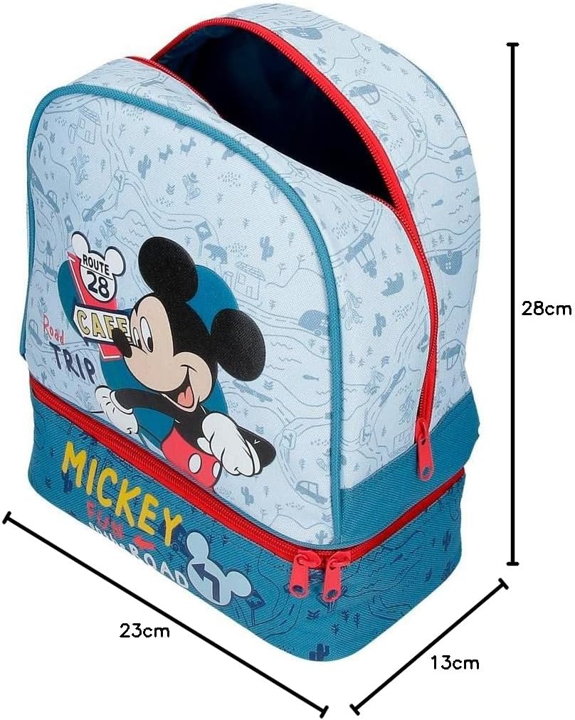 Disney Mickey Road Trip Lunchpaket Blau 23x28x13 cm Polyester 8,37L Snack-Rucksack, Snack-Rucksack