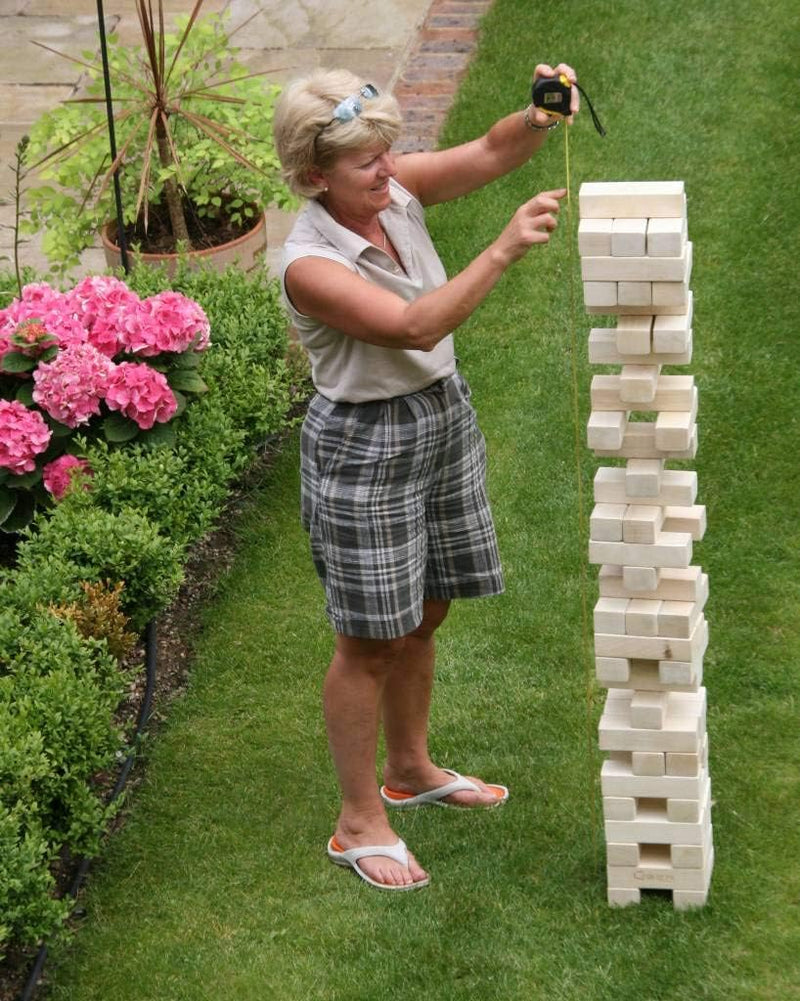 Ubergames Wackelturm XL Spiel Aus ECO Holz - 15kg - Top Qualität Stapelturm (Pinienholz bis 150 cm)