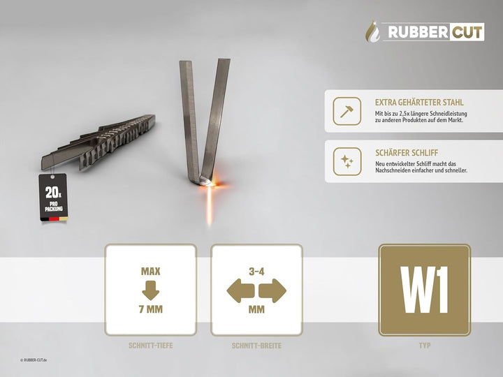 W-FIX 1 | Schneidemesser 3-4 mm für Reifen-Profilschneidegeräte | 5642858 W1 (3-4 mm), W1 (3-4 mm)