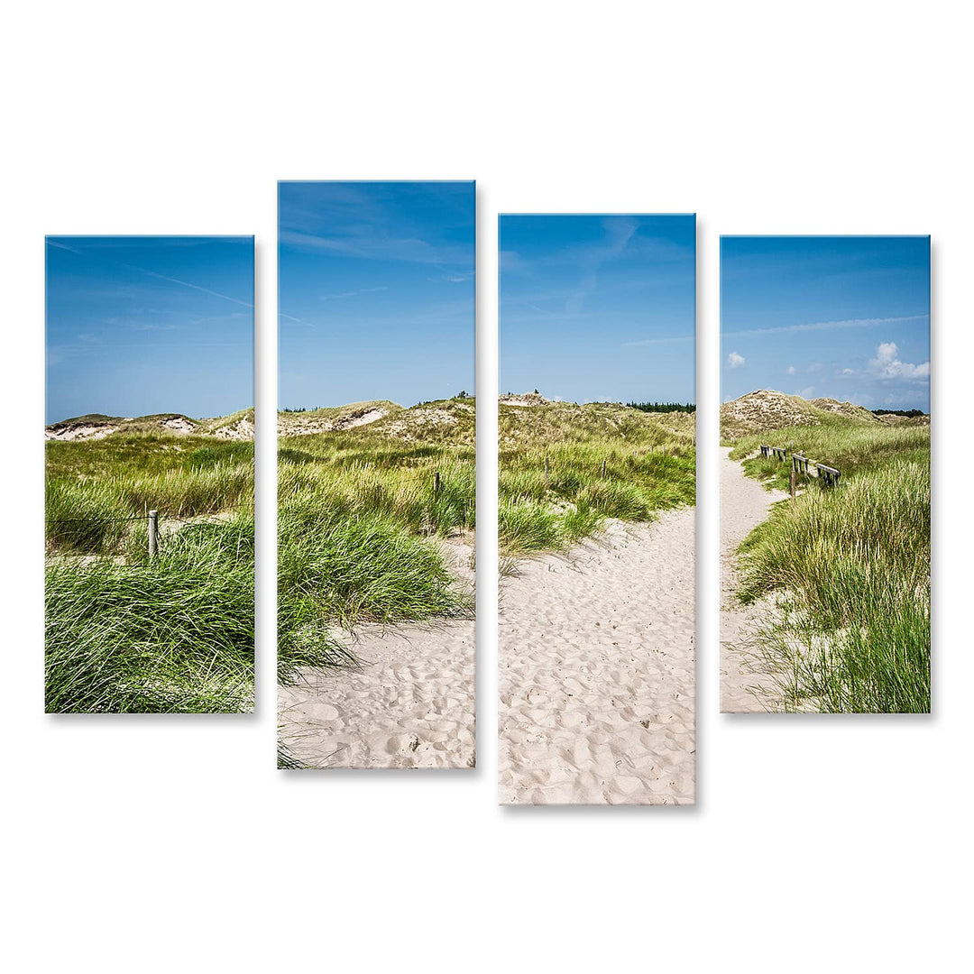 islandburner Bild auf Leinwand Schöne Dünenlandschaft Leuchtturm Auf Der Insel Amrum Nordsee Bilder
