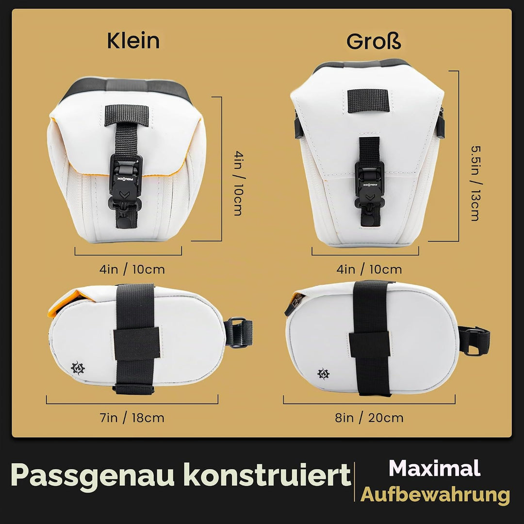 Lumiere & Co. Maximus Magnetische Satteltasche – 17,78 × 10 × 10 cm | Schnellbefestigende Satteltasc