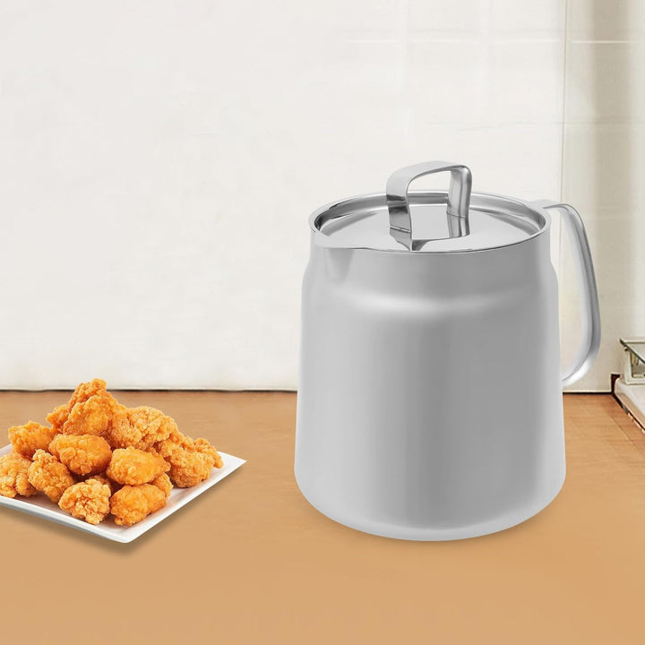 304 Stahl Frittierpfanne Frittiertopf Fritteuse 2L mit Frittierkorb und Ölfilter geeignet für Indukt