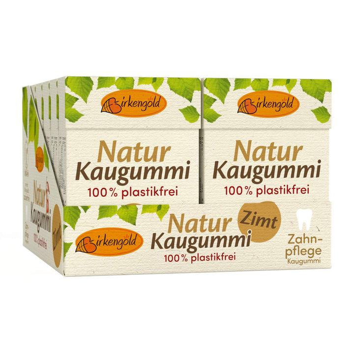 Natürlicher Kaugummi Zimt | 12 Stk. | Ohne Plastik | Xylit Kaugummi | Chicle Kaumasse | Zahnpflegend