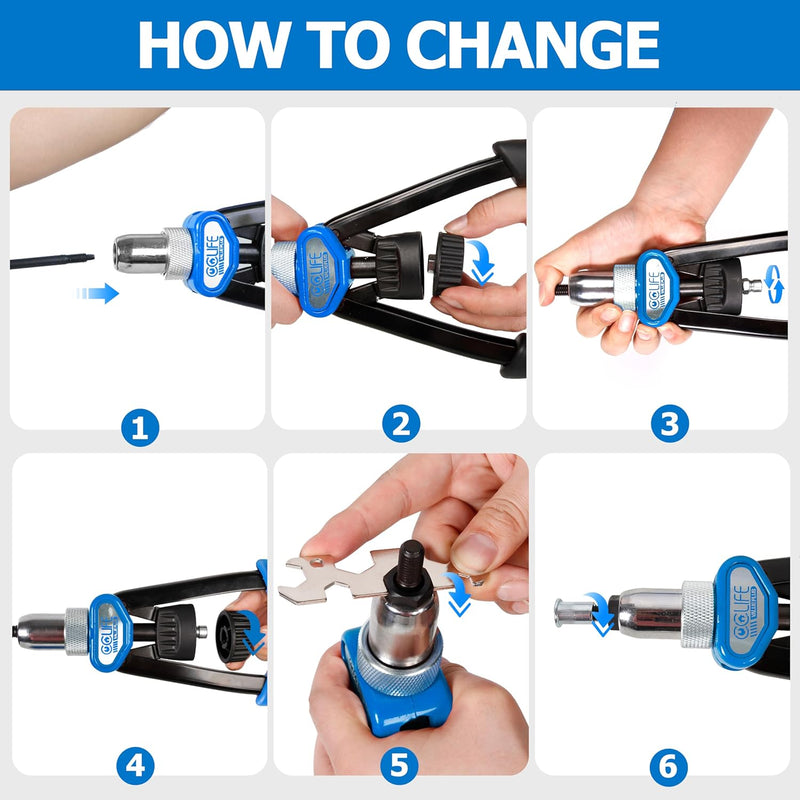 CCLIFE Profi Nietzange Set Nietmutternzange inkl. 150 Gewinde Nietmuttern aus Stahl in M5 M6 M8 M10