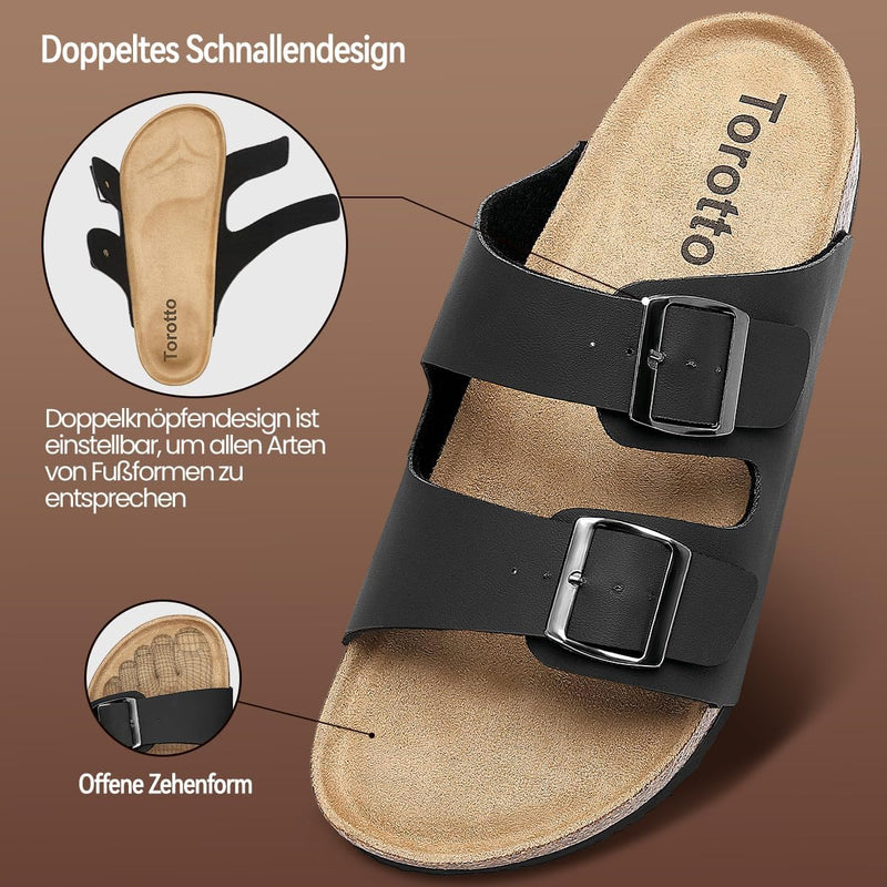 Torotto Herren Pantoletten Leder Unisex-Erwachsene Sandalen Hausschuhe Arbeitsschuhe Antistatik Bequ