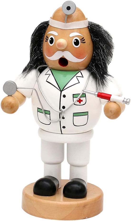Dekohelden24 Holz Räuchermann Arzt, L/B/H: 9,5 x 8 x 19 cm. 19 cm Arzt, 19 cm Arzt