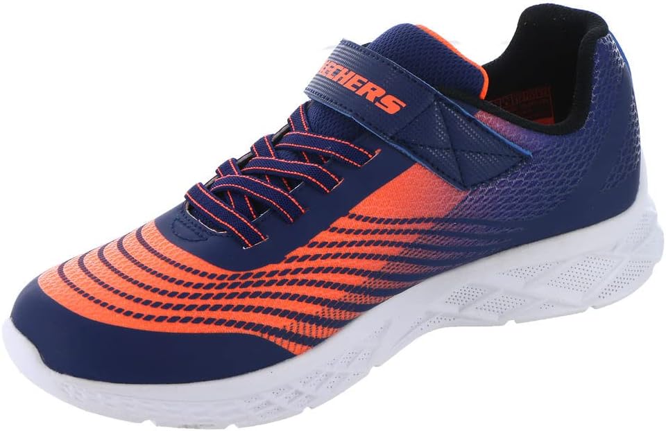 Skechers Jungen 403930l Nvor Sneaker 28 EU Navy Synthetic Orange Textile Black Trim, 28 EU Navy Synt