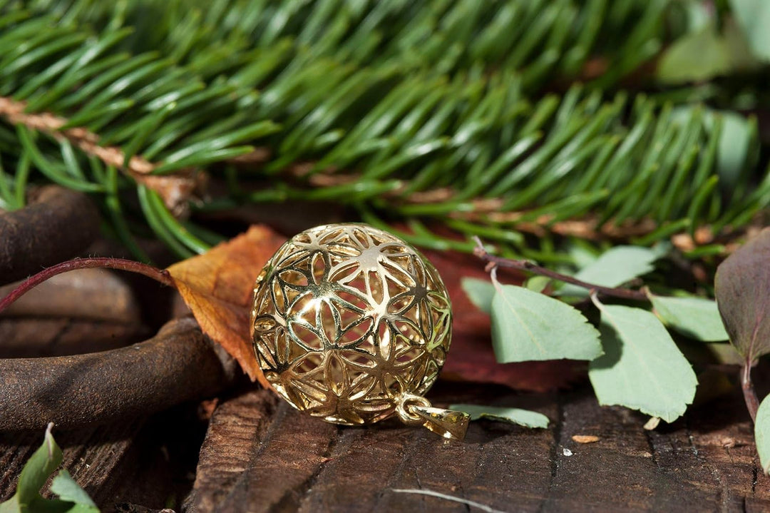 Windalf Anhänger DIE Blume des Lebens Ø 2.3 cm Zauberkugel Hochwertige Bronze