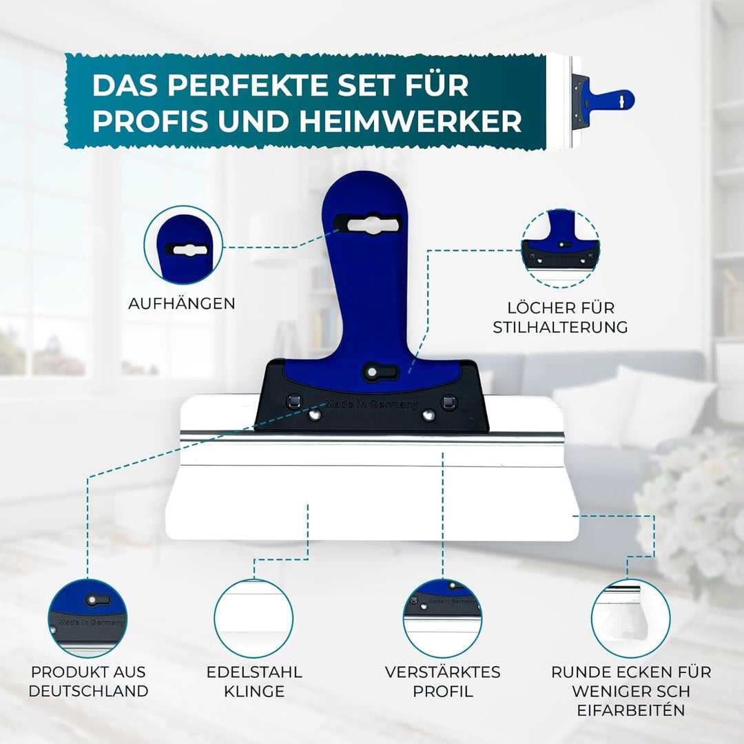 Flächenspachtel Set 400mm &amp; 250mm, trockenbau Spachtel werkzeug, Flächenglätter zum Spachten, Verput